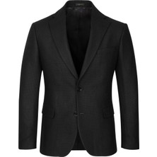 Hatemoğlu Siyah Comfort Fit Mono Yaka Klasik Ceket