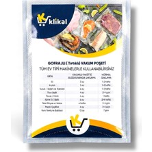 Klikal Ev Tipi Çok Katmanlı Gofrajlı Vakum Poşeti 100 Adet (Seçenekli) (30X40 Cm)