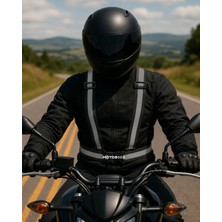 Motobros Motosiklet - Bisiklet Siyah Reflektörlü Kemer Yelek - Motosiklet, Bisiklet ve Scooter Siyah