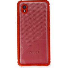 Hayat Store Samsung Galaxy A01 Core Kılıf Miami Şeffaf Silikon - Kırmızı