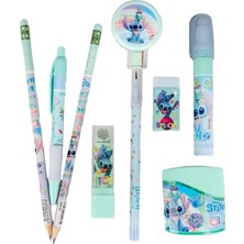 Disney Lisanslı Stitch 8 Parça Kırtasiye Seti, Silgili Kurşun Kalem, Roket Silgi, Kalemtraş