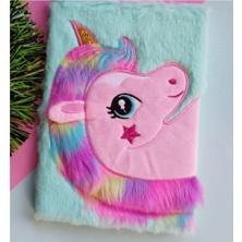 Çılgıntrend Unicorn Tasarımlı Peluş Çizgili Defter