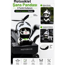 Motobros Motosiklet Bisiklet Aksesuar Şans Pandası Gidona Takılan Ve Yapışabilen Panda Süs