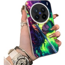 HONTINGA Vivo X200 Pro ile Uyumlu Kılıf Silikon Kenar Sert Arka Kamera Koruyucu Basitlik Anti Düşme Kamera Korumalı Anime Desen Couple Telefon Kılıfı Kadın ve Erkek Için Uygundur K1-1527