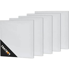 Esranın Dünyası Beyaz Pamuklu Akrilik Tuval - 20X20 Cm, 5'li Paket, Resim Yapımına Uygun