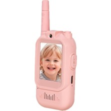 Çocuklar Için Akıllı Kameralı Telsiz / Kablosuz Walkie Talkie / Görüntülü &amp; Eğitici Oyuncak (Pembe)