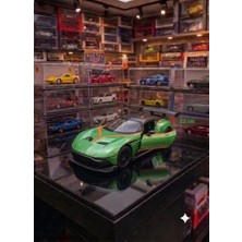 Oyuncak Sahili Aston Martin Vulcan Turbo Metal Araba Kapıları Açılır Çekbırak Diecast Koleksiyon 12cm Model orjnal Metalic Yeşil