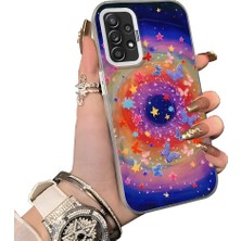 HONTINGA Samsung Galaxy A52S 5g ile Uyumlu Kılıf Silikon Kenar Sert Arka Kamera Koruyucu Basitlik Anti Düşme Kamera Korumalı Yıldız Desen Couple Telefon Kılıfı Kadın ve Erkek Için Uygundur K1-1525
