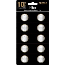 I-GEN I- CR2032 Pil Tartı, Baskül, Şeker Ölçüm Cihazı Lityum Düğme Pili 3V 2032 (10 Adet CR2032)