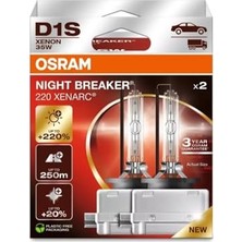 Larskas Osram D1S Night Breaker Xenarc Ampul +%220 Fazla Aydınlatma