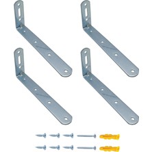 Mr.bracket Deprem Güvenliği Dolap Sabitleme Aparatı Seti 20X60X140MM - Mobilya Gardırop Portmanto Şifonyer Eşya Duvara Sabitleyici Kiti - L Demir Gönye Köşebent