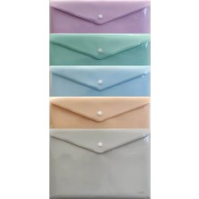 Larskas A4 Çıtçıtlı Zarf Dosya 5 Renk Pastel Renkler