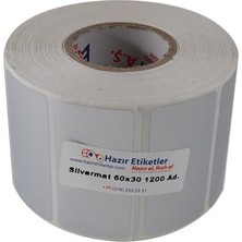 Larskas Silvermat Demirbaş Etiketi 60MM x 30MM Ruloda 1200 Adet
