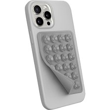 Larskas Babilden Telefon Arkasına Yapışan Silikon Vantuzlu Telefon Kılıfı Tutucu Araç Telefon Tutucu Ahtapot Vakumlu Telefon Tutucu (Silver (Yapışkanlı))