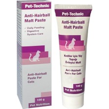 Pet-Technic Anti Hairball Malt Paste – Kediler Için Malt Bazlı Tüy Yumağı Önleyici Takviye Macunu – 100G