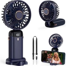 Larskas Dijital Göstergeli Mini Vantilatör, Şarjlı Masaüstü Vantilatör, Taşınabilir 12000 Rpm El Fanı, Ergonoik Tasarım, Kademeli ve Sessiz Çalışma, Soğutucu Mini El Fanı, El Tipi ve Masaüstü Kullanım