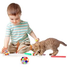 Esranın Dünyası 7 cm Çıngıraklı Zilli Peluş Kedi Topu, Sesli ve Dayanıklı