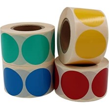 Esranın Dünyası 50MM x 50MM Kendinden Yapışkanlı Kuşe Daire Etiket Seti - 500 Adet