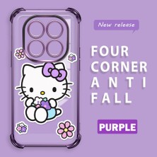 HONTINGA Xiaomi Redmi Note 14 Pro 4g ile Uyumlu Kılıf Şeffaf Kılıfı Kamera Koruyucu Basitlik Anti Düşme Kamera Korumalı Kitty Desen Yumuşak Silikon Couple Telefon Kılıfı Kadın ve Erkek Için Uygundur K3-0369