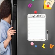Larskas Dünya Magnet Hafalık Menü Magnet Planlayıcı, Katlanabilir Silinebilir Mıknatıslı Yazı Tahtası Kalem