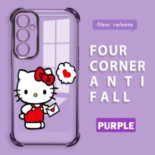 HONTINGA Samsung Galaxy A05S ile Uyumlu Kılıf Şeffaf Kılıfı Kamera Koruyucu Basitlik Anti Düşme Kamera Korumalı Kitty Desen Yumuşak Silikon Couple Telefon Kılıfı Kadın ve Erkek Için Uygundur K3-0367