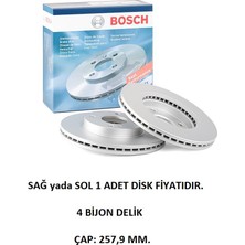 Ön Fren Disk Ford Fiesta 6 Mk6 2008-2018 1,0 1,25 1,4 1,6 1,4/1,5/1,6 Tdci 0986479566 1 Adet Bosch