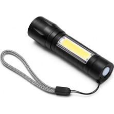 Larskas Kenly Powerdex PD-5568  USB Şarjlı Ni El Feneri Cob LED Zoomlu 800 Metre Su Geçirmez Taşınabilir Güçlü Işıldak Kamp Acil Durum Outdoor          [ A+]