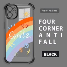 HONTINGA iPhone 11 ile Uyumlu Kılıf Şeffaf Kılıfı Kamera Koruyucu Basitlik Anti Düşme Kamera Korumalı Gökkuşağı Desen Yumuşak Silikon Couple Telefon Kılıfı Kadın ve Erkek Için Uygundur K3-0371