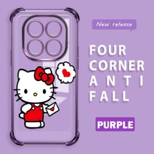 HONTINGA Xiaomi Redmi Note 14 Pro 4g ile Uyumlu Kılıf Şeffaf Kılıfı Kamera Koruyucu Basitlik Anti Düşme Kamera Korumalı Kitty Desen Yumuşak Silikon Couple Telefon Kılıfı Kadın ve Erkek Için Uygundur K3-0367