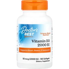 Doctor's Best Vitamin D3 50 Mcg 2,000 Iu 180 Softgels