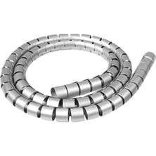 Larskas Aksesuarcı 22 mm Gri 1 Metre Spiral Kablo Kanalı, Boru Tipi Kablo Düzenleyici, Kablo Toplayıcı Gizleyici, Kablo Kelepçesi, Kablo Tutturma Bağları (2 Adet)
