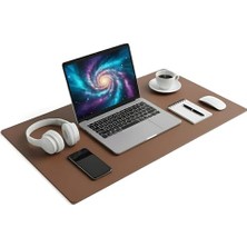 Larskas 90X40 Xl Deri Mouse Pad,ofis,masa Matı Sümen,konforlu Mouse Pad,çift Yönlü (Kahverengi)
