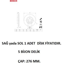 Bosch Ön Fren Diski Audi A1 GB Polo 6 T-Cross Taigo Kamiq Fabia 4 Scala Ibiza 5 Arona 0986479H71 1 Adettir