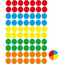 Larskas 16 mm Renkli Hazır Yuvarlak Etiket 240 Lı 1 Paket Mix Color Ofis Etiketleri Kendinden Yapışkanlı Nokta Etiket