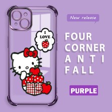 HONTINGA iPhone 15 Plus ile Uyumlu Kılıf Şeffaf Kılıfı Kamera Koruyucu Basitlik Anti Düşme Kamera Korumalı Kitty Desen Yumuşak Silikon Couple Telefon Kılıfı Kadın ve Erkek Için Uygundur K3-0368