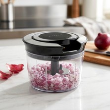 Demy Haus Velocut 900 Ml. Manuel El Rondosu Paslanmaz Çelik 3 Bıçaklı Pratik Sebze Soğan Doğrayıcı