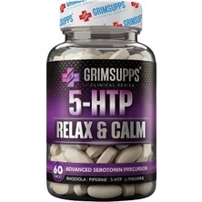 Grimsupps 5-Htp Relax & Calm L-Theanine Rhodiola ve Bitkisel Ekstraktlar 60 Tablet