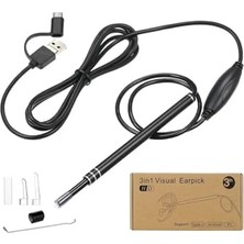 Larskas 1.5 Metre USB Kablolu Burun ve Kulak Muayene Etmek Için LED Işıklı Endoskopik Kamera