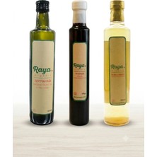 Raya Organik Organik Zeytin Yağı 500 gr -Organik Nar Ekşisi 340 gr - Organik Elma Sirkesi 500 gr 3'lü Set Salata Paketi