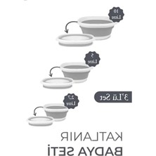 Esranın Dünyası Akordiyon Silikon Katlanır Badya, 10-5-2,7 Litre Kapasite