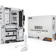 Asus B850 Wifi W, Anakart Amd Atx, 8+2+1 Akım Fazı, Ddr5 Yuvası, Pcıe 5.0 Ready, 3 M.2 Yuvası, Wifi 6e, E