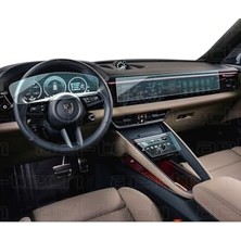 Larskas Porsche Macan ile Uyumlu Dijital Gösterge, Navigasyon ve Vites Etrafı 9h Nano Ekran Koruyucu