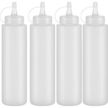 Esranın Dünyası Şeffaf Plastik Sosluk Seti - 4 Adet, 700 ml Kapasite