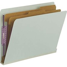 Larskas Safeshıeld Bağlantı Elemanları ILE%100 Geri Dönüştürülmüş Uç Sekme Pressboard Sınıflandırma Dosya Klasörü, 2 Bölücü, 5 cm Genişletme, Harf Boyutu, Gri/yeşil, Kutu Başına 10 (26810)