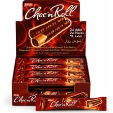 Elvan Choc N Roll Kakao Kaplamalı Fındık Kremalı Roll Gofret 18 Gr. 24 Adet (1 Kutu)