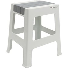 Larskas Kaymaz Tabanlı Ev Ofis Taburesi - 120 kg Taşıma Kapasiteli Kaymaz Banyo Taburesi - Çocuk Taburesi - 35X45X40 cm (Büyük Gri)