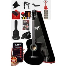 Esranın Dünyası Siyah Renkli Klasik Gitar Seti, 4/4 Boy Yetişkin Için