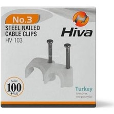 Larskas Hiva Çelik Çivili Kroşe, Kablo Klipsi, Dayanıklı, Plastik, Beyaz, Pratik, Kablo Sabitleme Aparatı, Elektrik, Tesisat Düzenleme Için, Çivi Klips Seti, 100 Adet (No:1)