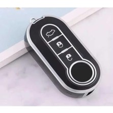 Larskas Autohan Keys Siyah Gümüş Nano Anahtar Kılıfı, 3 Tuşlu Koruyucu Kılıf, Doblo Ducato 500 Lancia Modelleri Için, Otomobil Anahtarı Koruma Kılıfı