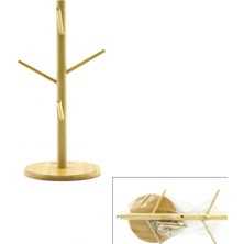 Mix Altlık =yuvarlak - Kare Bardak - Fincan Asacak Bambu - Ahşap 35CM (4887) Midastech